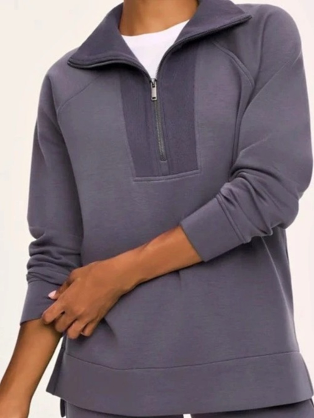 SPANX AirEssentials Half Zip Pullover Purple XS NWT
